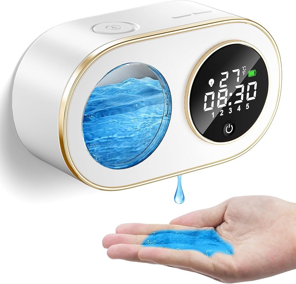 Automatic Liquid Soap Dispenser Touchless HD LED Time & Temperature Display 5-Level Adjustment Di... | Amazon (US)