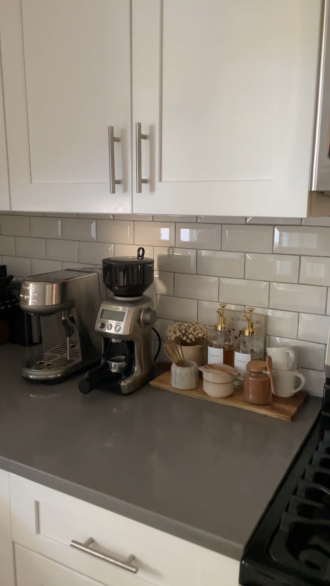 Favorite place ever *aka* my own personal latte bar! Self-proclaimed barista thanks to this little setup ✨

Live edge wood cutting board is an old Hearth & Hand purchase from Target!

Kitchen decor, coffee bar, kitchen counter, transitional style 

#LTKFindsUnder50 #LTKHome