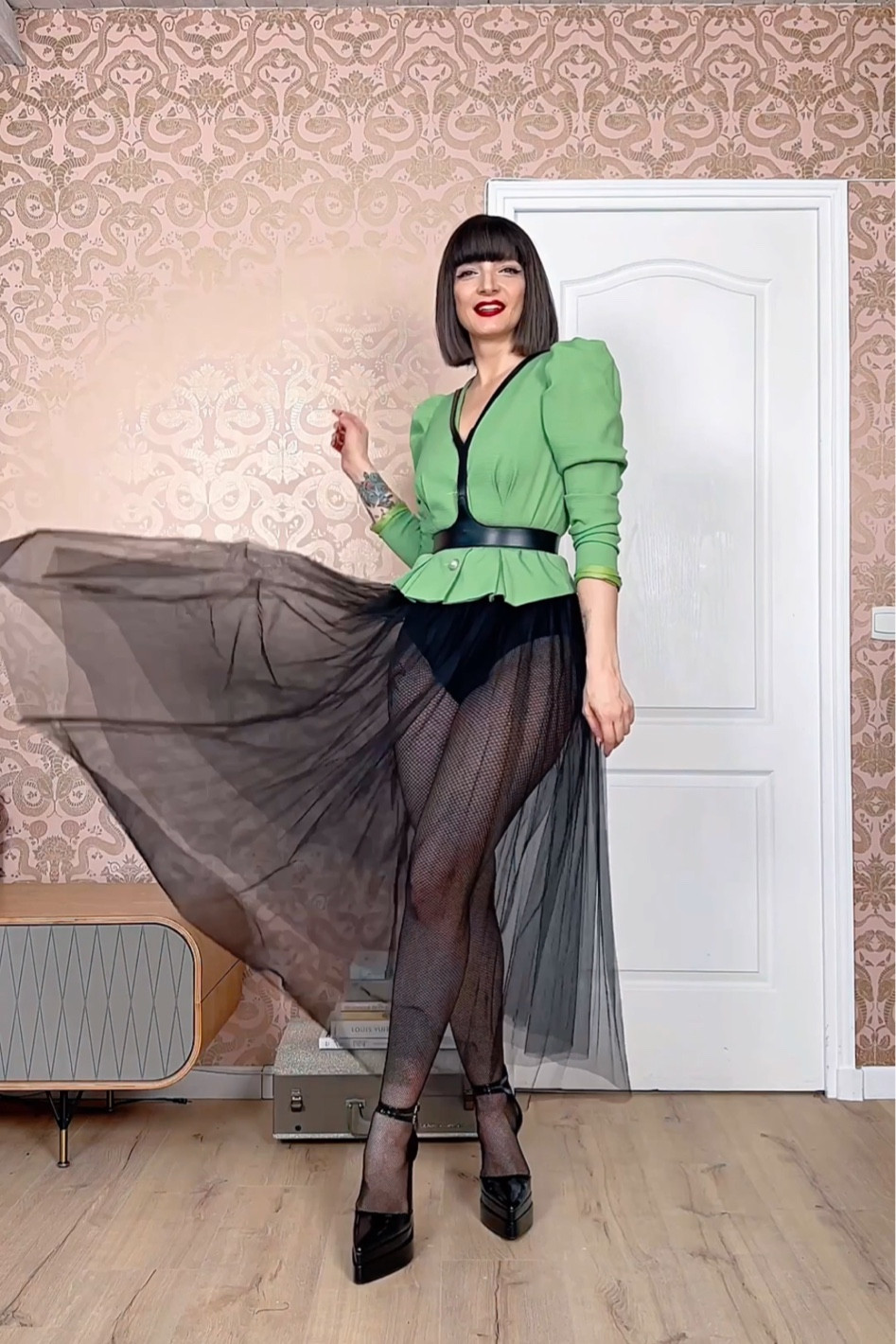 L’île Green tweed jacket with sheer tulle skirt. Edgy style 
Get 15% off on skirt and jacket with code : 23SS1435

#LTKSeasonal #LTKFind #LTKeurope