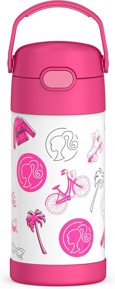 THERMOS FUNTAINER 12 Ounce Stainless Steel Vacuum Insulated Kids Straw Bottle, Barbie | Amazon (US)