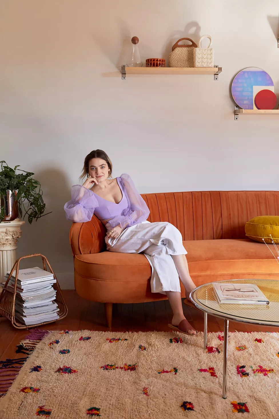 Camila Velvet Sofa | Urban Outfitters (US and RoW)