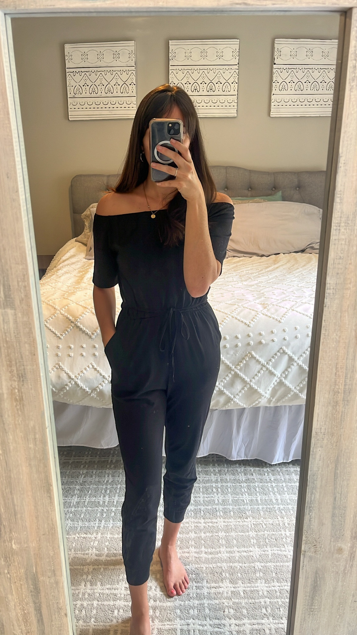 Black jumpsuit perfect travel outfit. Wearing a size small 

#LTKSale #LTKtravel #LTKfindsunder50