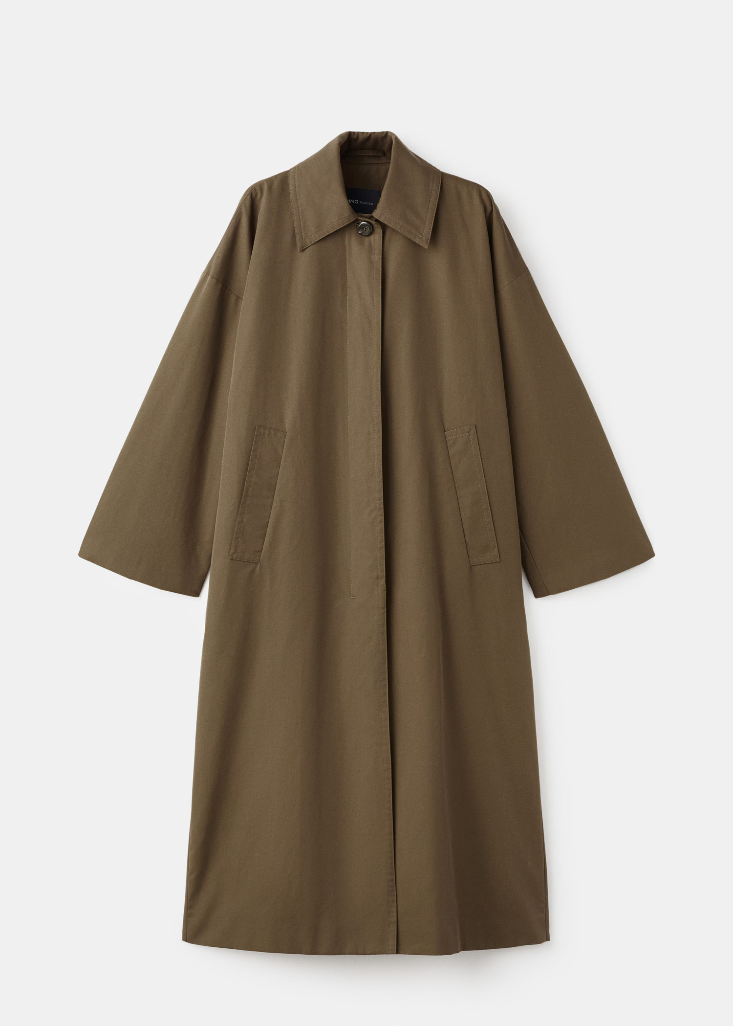 Long cotton trench coat with concealed buttons | Mango (US/MX/AU)