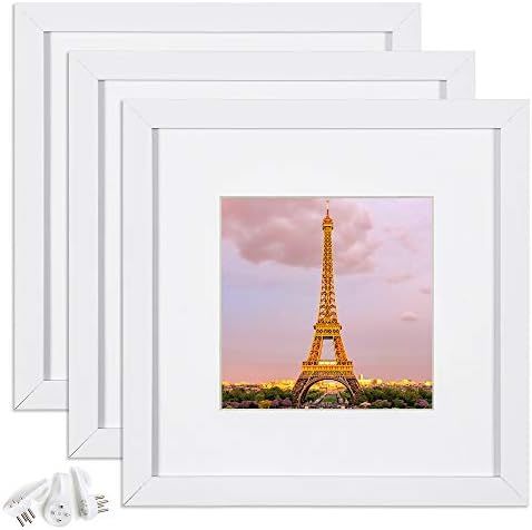 upsimples 12x12 Picture Frame Set of 3,Display Pictures 8x8 with Mat or 12x12 Without Mat,Multi P... | Amazon (US)