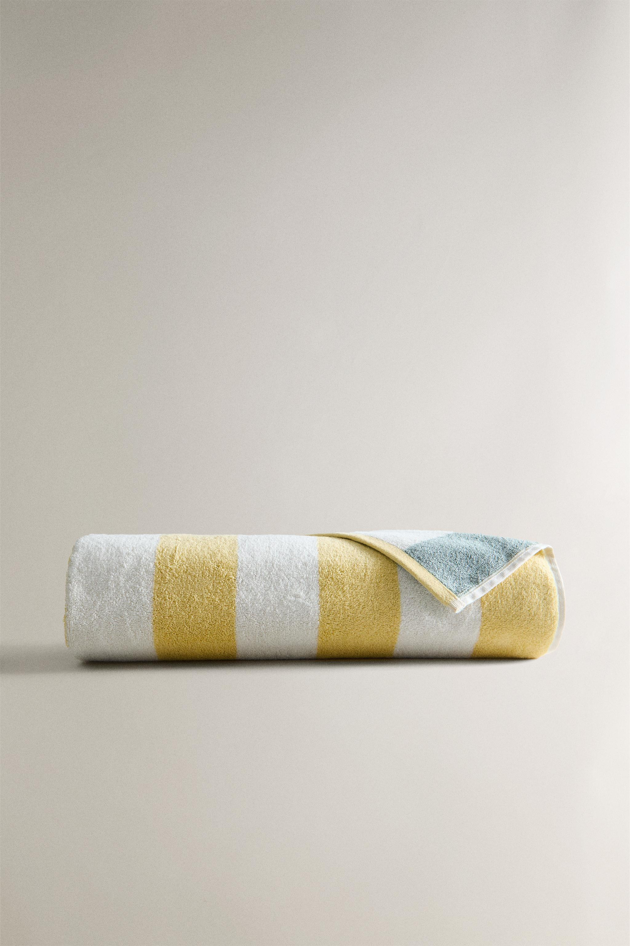 REVERSIBLE STRIPED COTTON TOWEL | Zara US