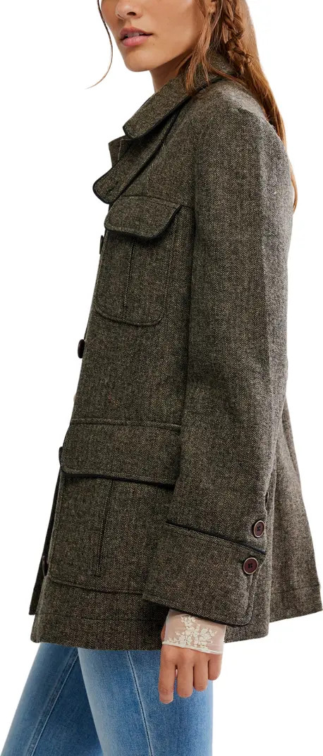 Free People Renaux Herringbone Officer Jacket | Nordstrom | Nordstrom