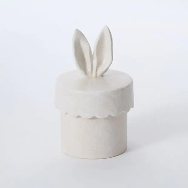 Bunny Ears Lidded Ceramic Canister Set of 2 | Antique Farm House
