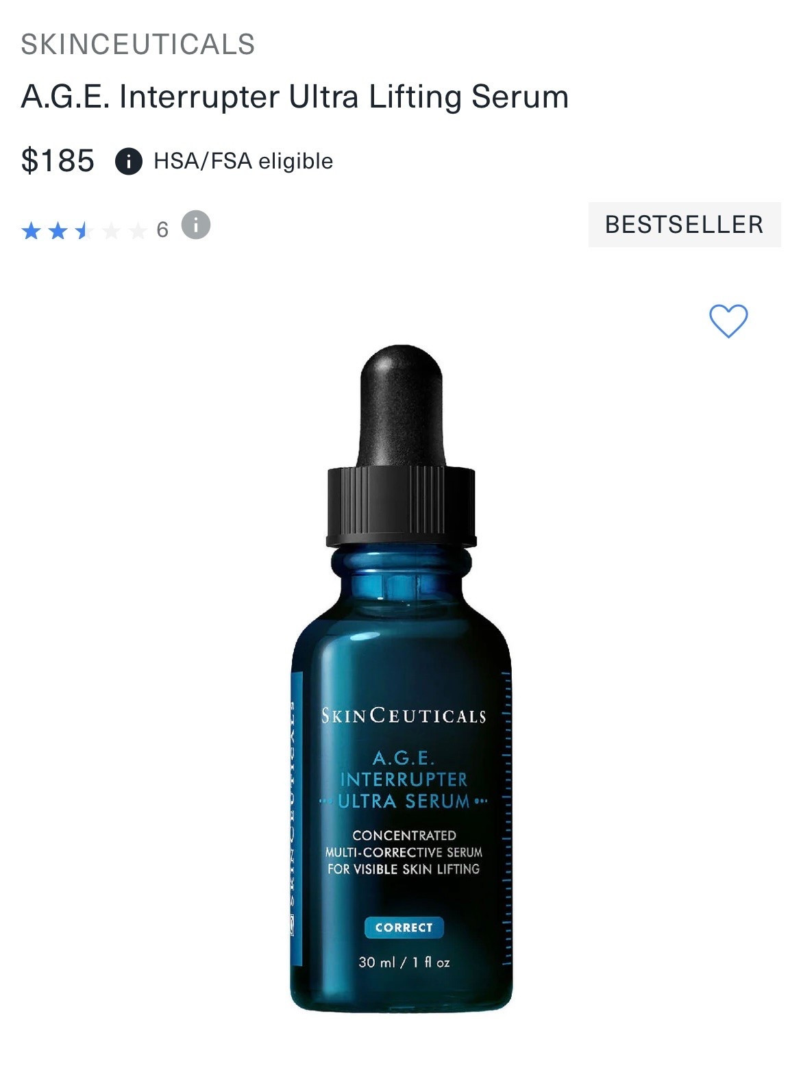 I normally don’t think that SkinCeuticals is worth the price tag, but their A.G.E. Interrupter Ultra-Lifting Serum is the exception. My injector says that it’s often recommended for GLP-1 users to help with sagging skin around the face and neck, and I’ve definitely noticed a difference around my jaw and marionette lines. 20% off with a purchase of $200 on Blue Mercury’s site!

#LTKBeauty #LTKselfcare #LTKSaleAlert