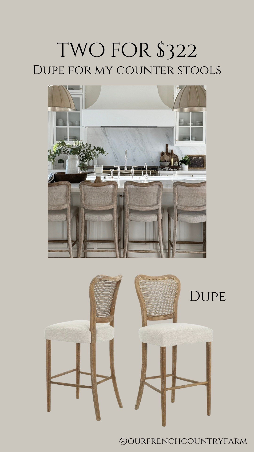 These bar stools look so close to mine!  Mine are counter stools and these are a more honey color from
the picture, but wow!  The price difference is crazy!  2 for $322

#LTKFamily #LTKSaleAlert #LTKHome
