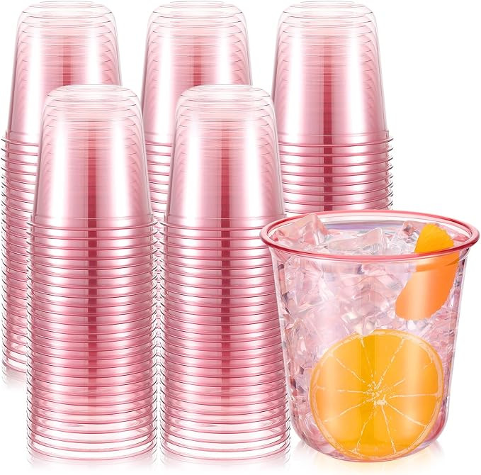 Ziliny 100 Pcs Disposable Stemless Glasses 12oz Crystal Plastic Wine Glasses Clear Classic Pet Cu... | Amazon (US)
