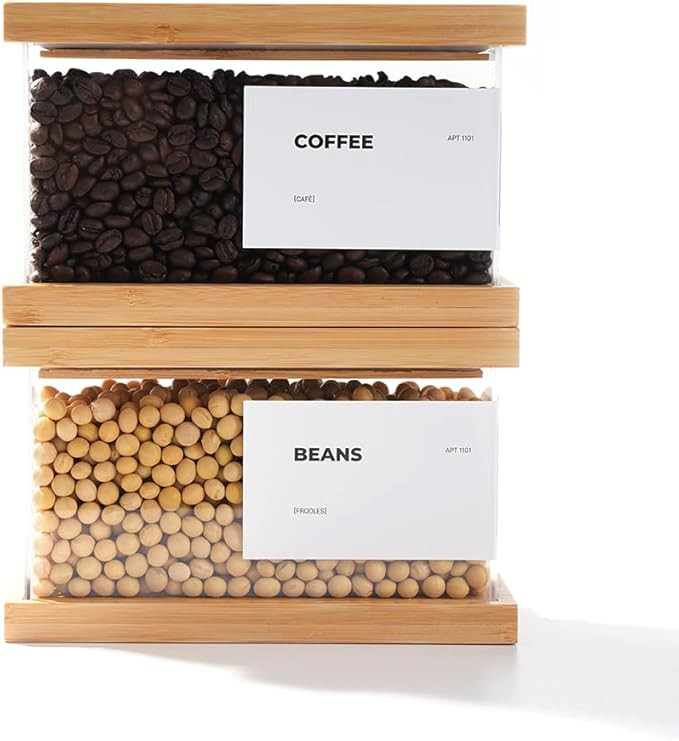 Bamboo Food Dispenser | Kitchen Organizers and Storage | Airtight Pantry Organizers and Storage C... | Amazon (US)