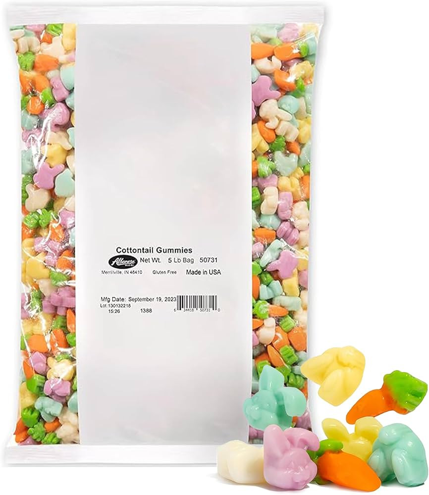 Albanese World's Best Cottontail Gummies, 5 lbs of Easter Candy, Great Easter Basket Stuffers | Amazon (US)