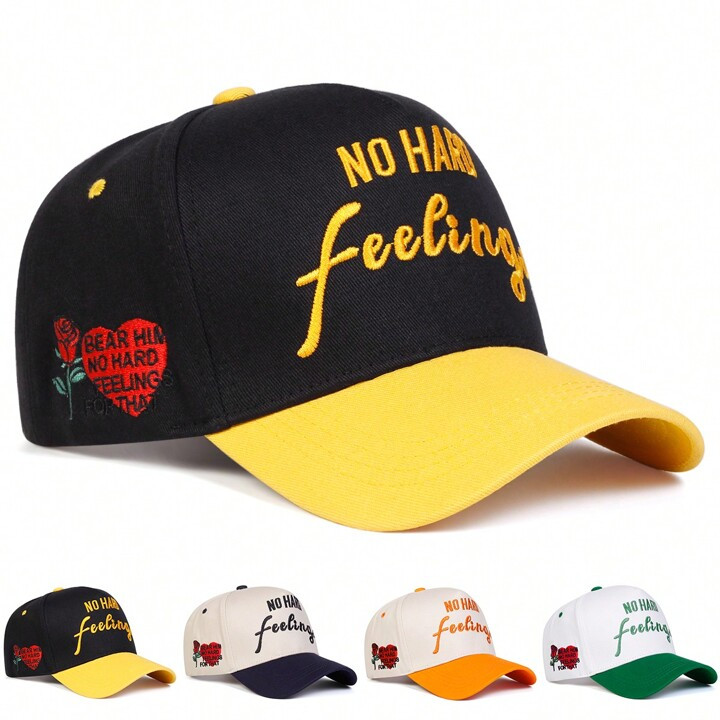 1pc Men's "No Hard Feelings" Embroidered Baseball Cap, Outdoor Fashion Trucker Hat, Sunscreen Cas... | SHEIN