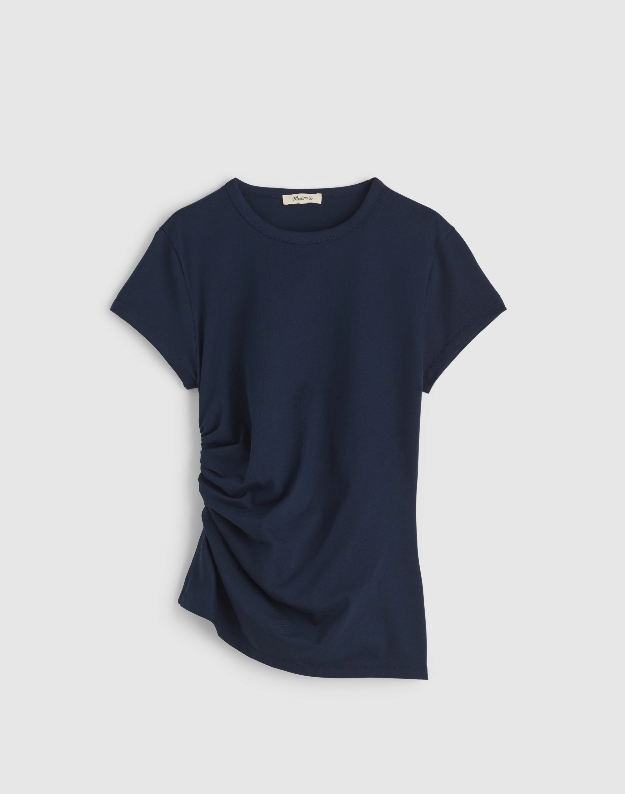 Asymmetric Ruched Tee in Allday Jersey | Madewell