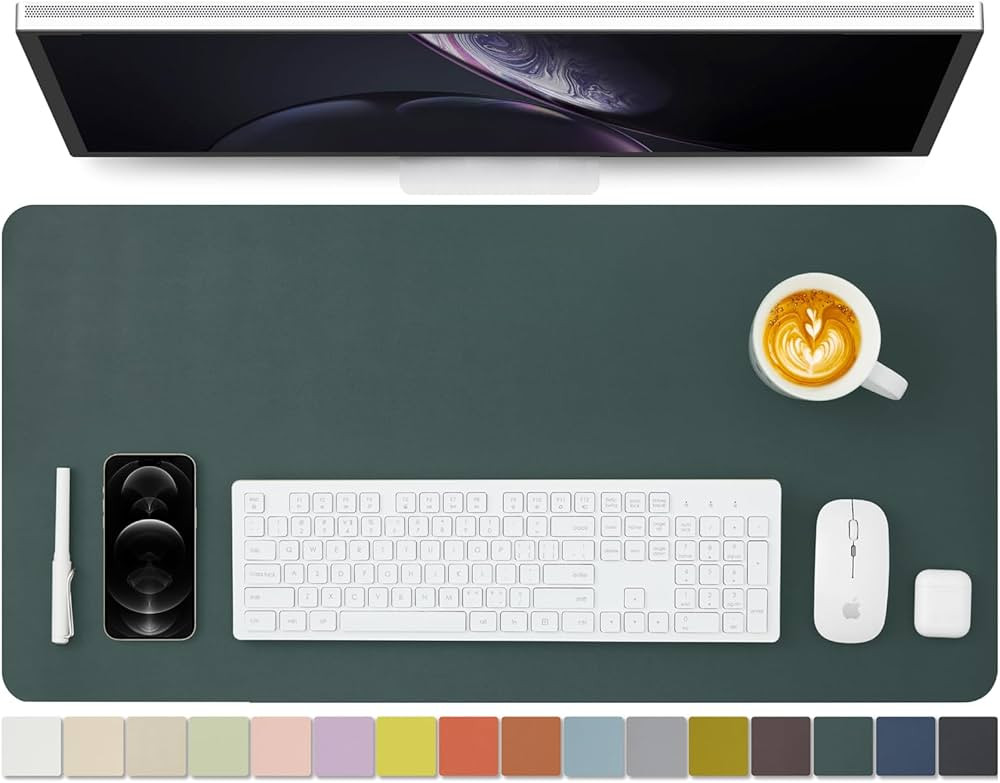 Leather Desk Mat - Non-Slip PU Desk Pad for Office and Home - Desk Organization and Accessories -... | Amazon (US)