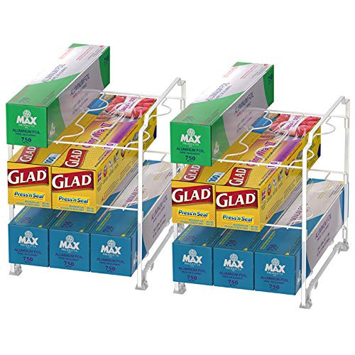 NEX Kitchen Wrap Organizer Rack - 2 PACK Stackable | Amazon (US)