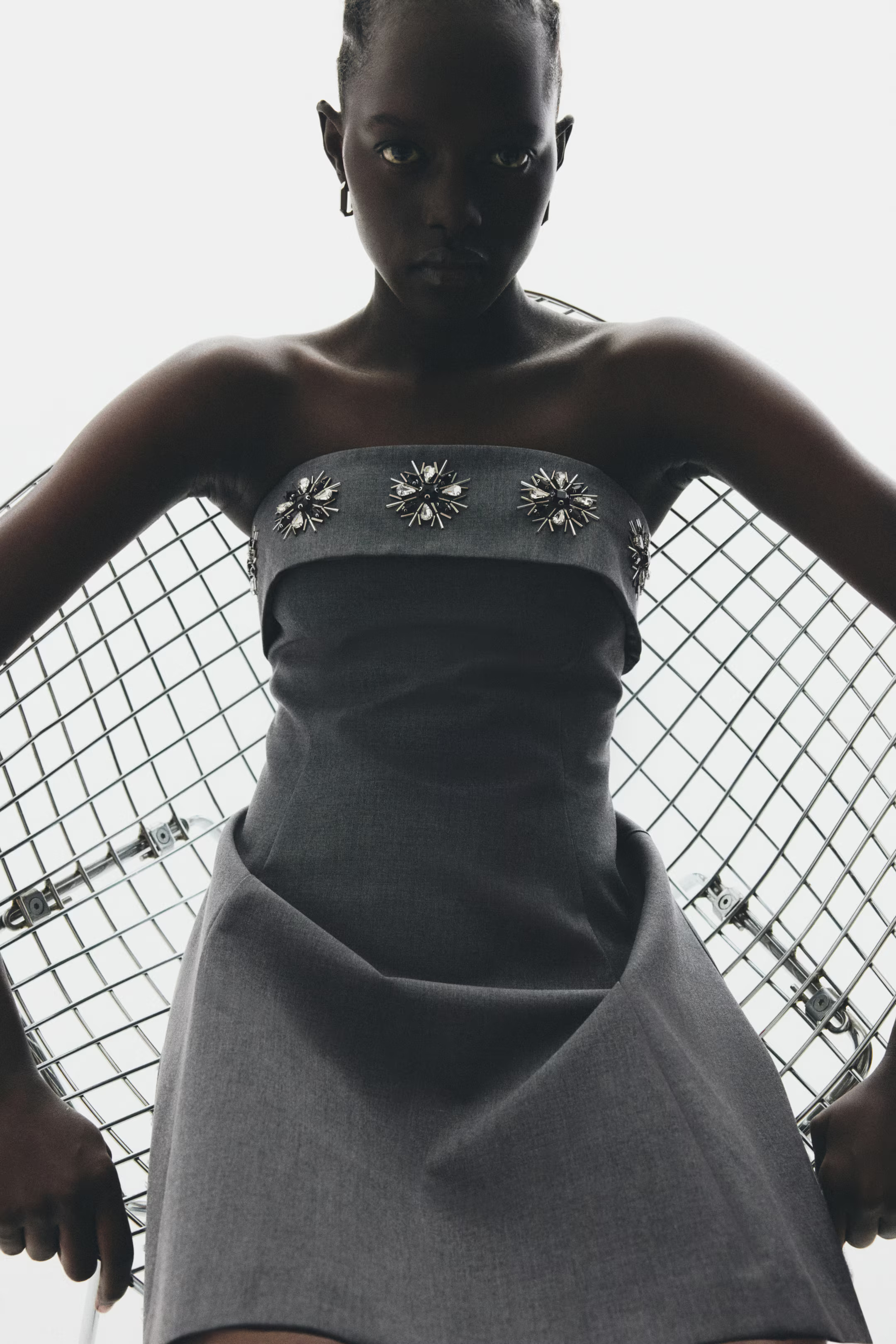 Rhinestone-Embellished Bandeau Dress | H&M (US + CA)