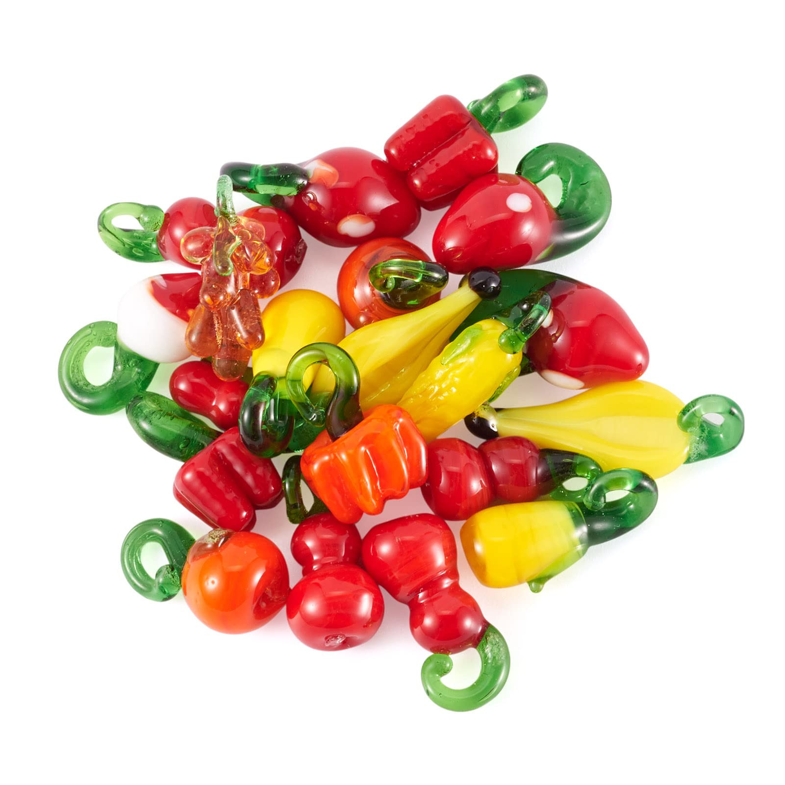 Craftdady 20Pcs Fruit Vegetable Theme Handmade Lampwork Glass Dangle Loose Spacer Beads 22-34.5mm... | Amazon (CA)
