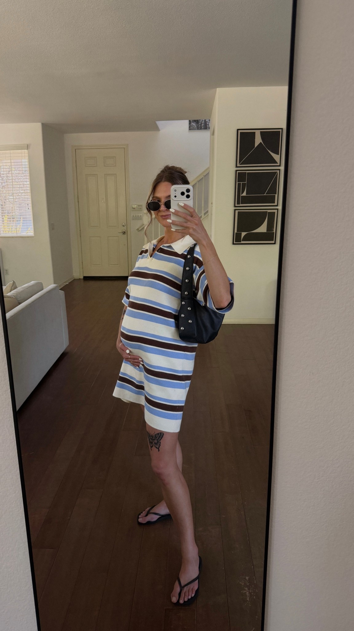 Perfect t-shirt dress and studded bag!

#LTKBump #LTKmomlife #LTKootd