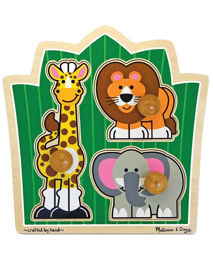 Melissa and Doug Kids Toy, Jungle Friends Jumbo Knob Safari Puzzle  & Reviews - All Toys - Home -... | Macys (US)