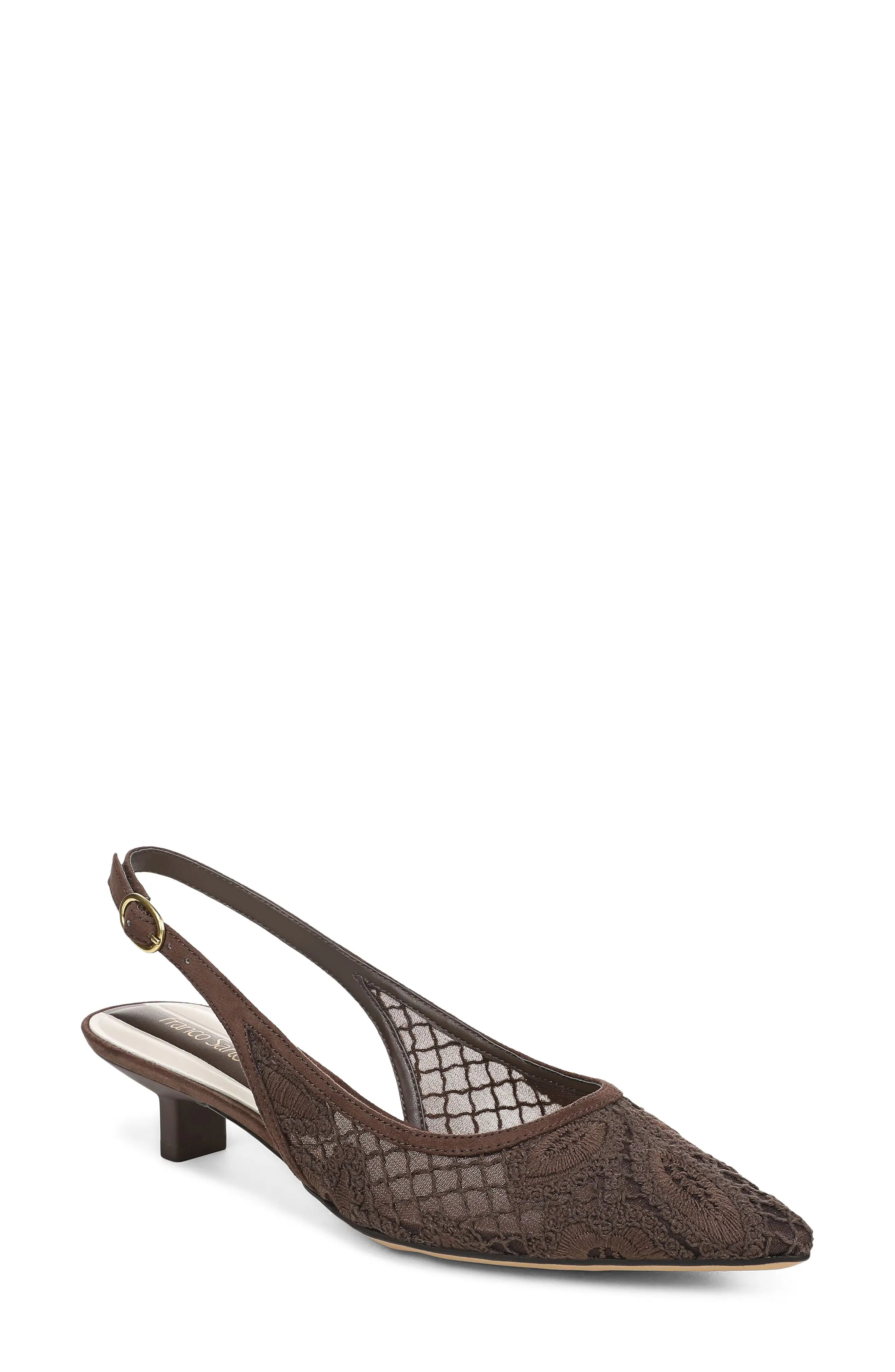 Pura Slingback Pointed Toe Kitten Heel Pump (Women) | Nordstrom | Nordstrom