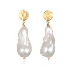 Cloud Nine Baroque Pearl Earrings | Sequin