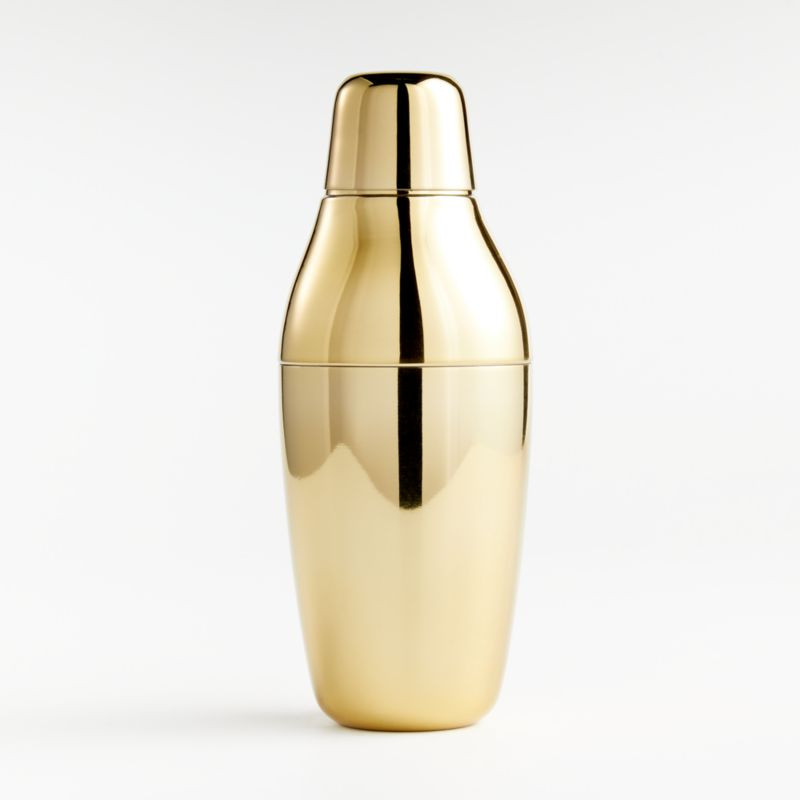 Calder Brass Cocktail Shaker | Crate and Barrel | Crate & Barrel