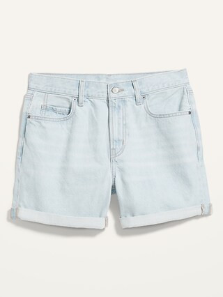 High-Waisted Slouchy Straight Non-Stretch Jean Shorts for Women -- 5-inch inseam | Old Navy (CA)
