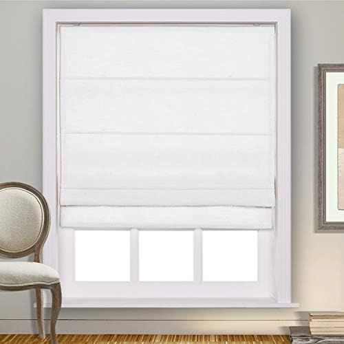 Madison Park Galen Cordless Roman Shades - Fabric Privacy Single Panel Darkening, Energy Efficien... | Amazon (US)