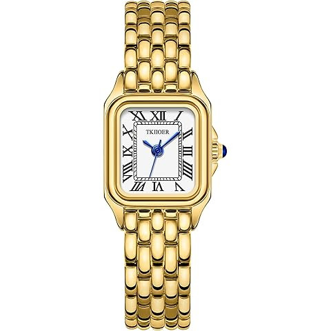CHEETAH Gold Watches for Women with Small Vintage Bracelet, Rectangular Case Roman Dial | Amazon (US)