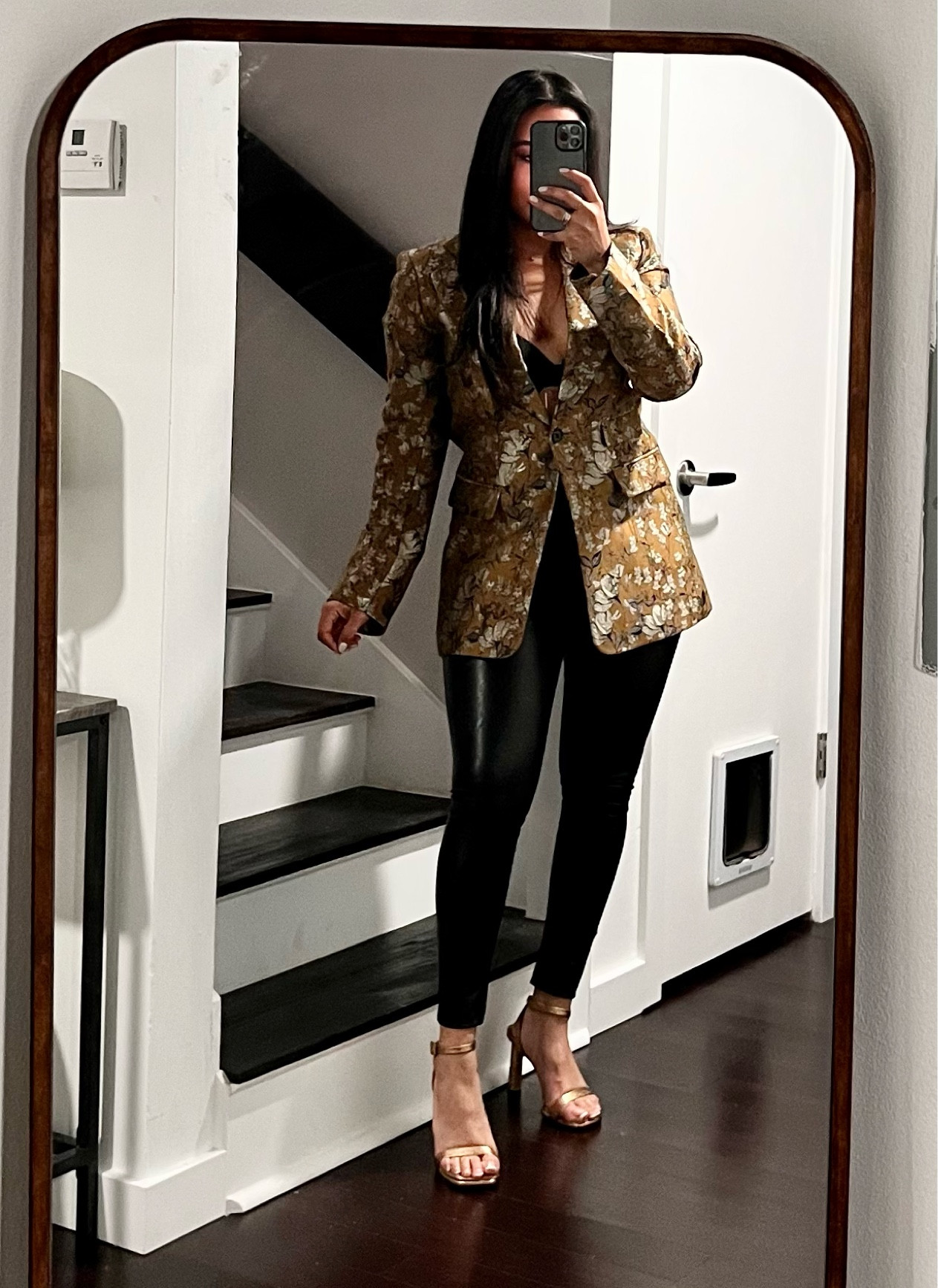 Christmas party outfit. The gold heels are sold out but they have the brown version on sale! My Leggins are super old from Brendalin and Cora

#LTKHoliday #LTKFind #LTKfit
