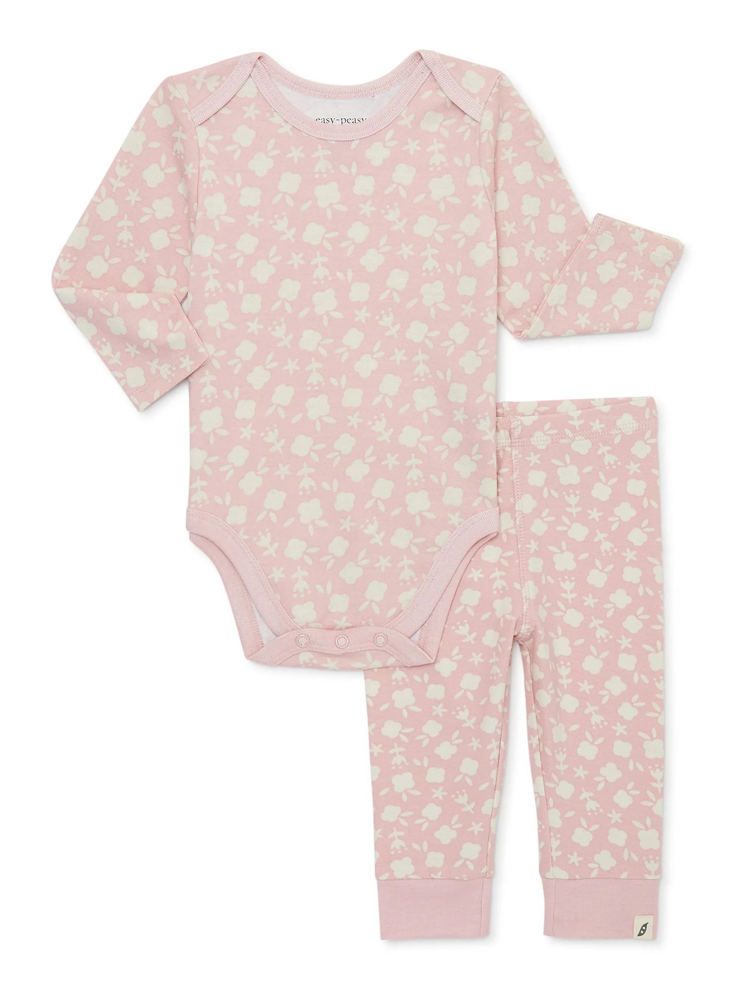 easy-peasy Baby Bodysuit and Jogger Pants Outfit Set, 2-Piece, Sizes 0/3-24 Months | Walmart (US)