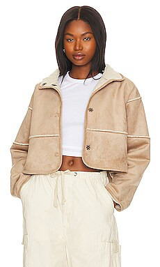 Velvet by Graham & Spencer Kelly Reversible Sherpa Jacket in Sand from Revolve.com | Revolve Clothing (Global)