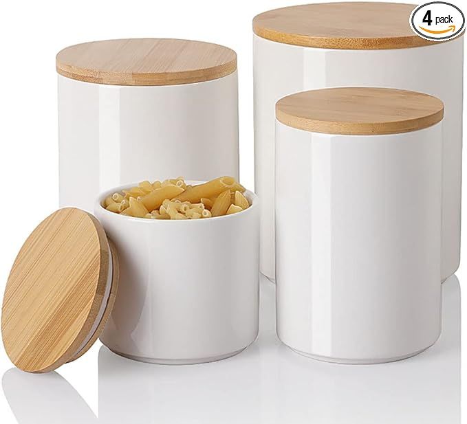 Sweejar Ceramic Kitchen Canister Sets, Porcelain Container for Countertop, Heavy Food Storage Jar... | Amazon (US)