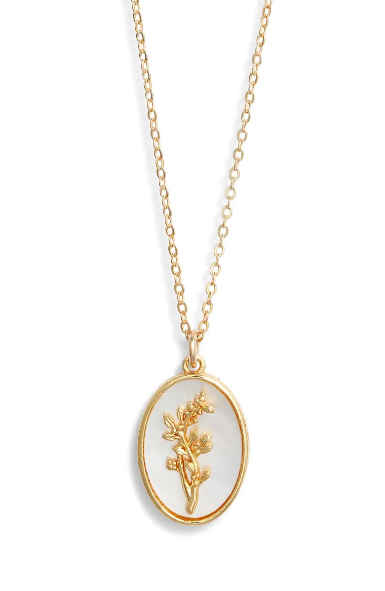 Set & Stones Katrina Birth Flower Pendant Necklace | Nordstrom | Nordstrom