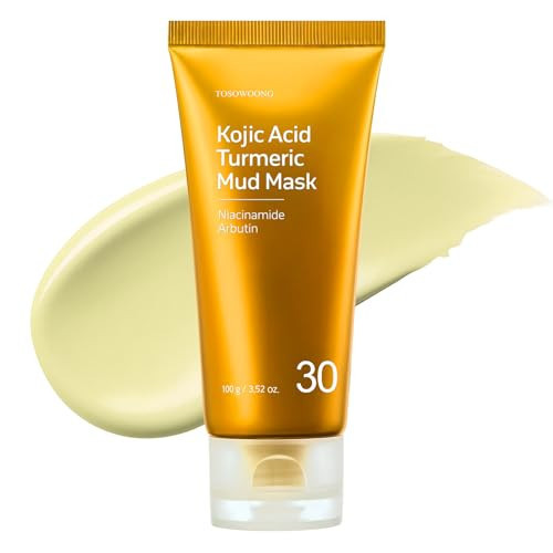 TOSOWOONG Kojic Acid Turmeric Mud Mask, Dark Spot & Blackhead Cleanser with Vitamin C, Niacinamide, Arbutin, Pore Cleaner, Clear Skin, Cooling Quick Dry Formula Face mask, Korean Skincare,100g/3.52oz. | Amazon (US)