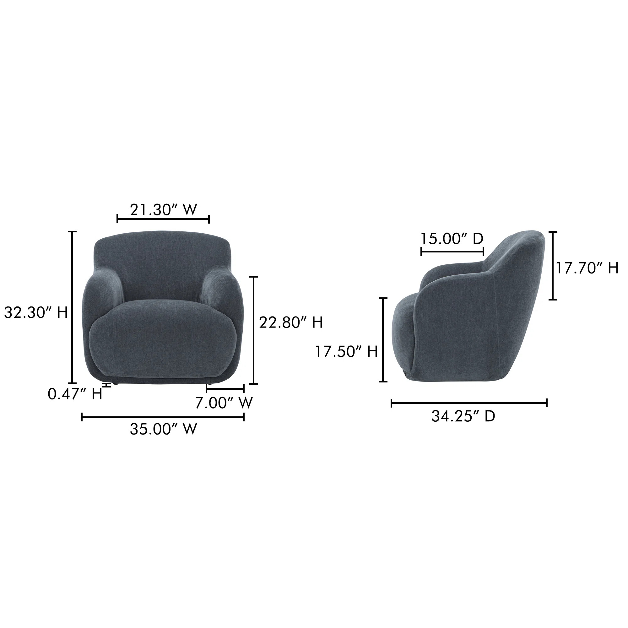 STEVIE LOUNGE CHAIR SLATE BLUE | Perigold
