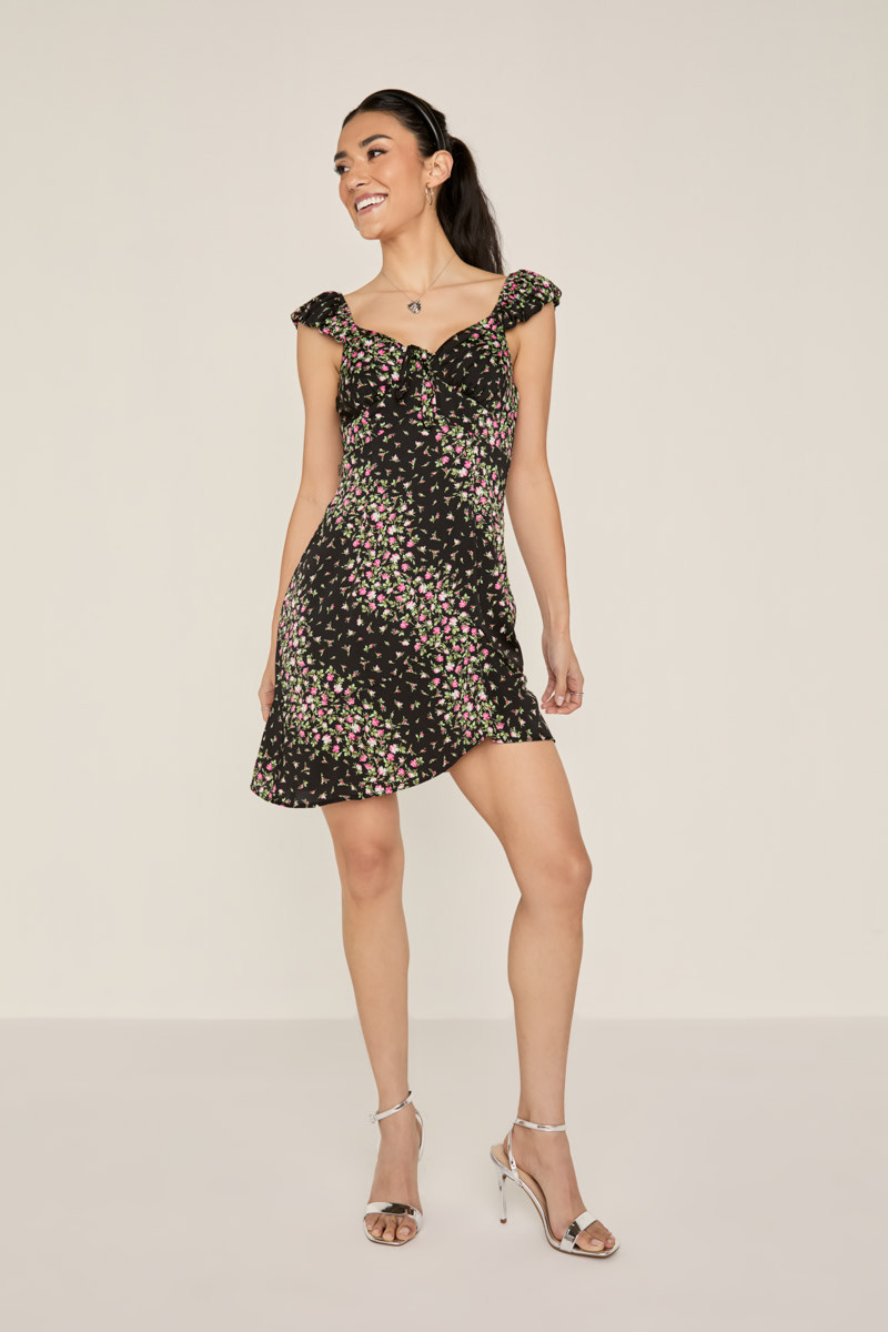 Olivia Asymmetrical Floral Mini Dress | Francesca's
