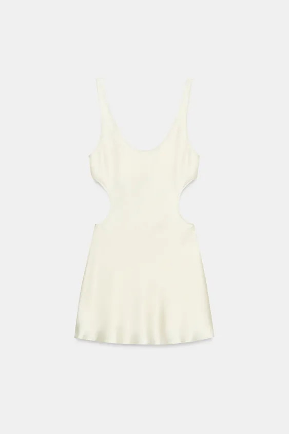 SATIN EFFECT CUT OUT SHORT DRESS | Zara US