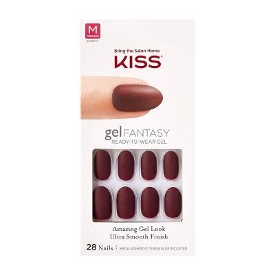 Kiss Gel Fantasy False Nails - Red - 28ct | Target