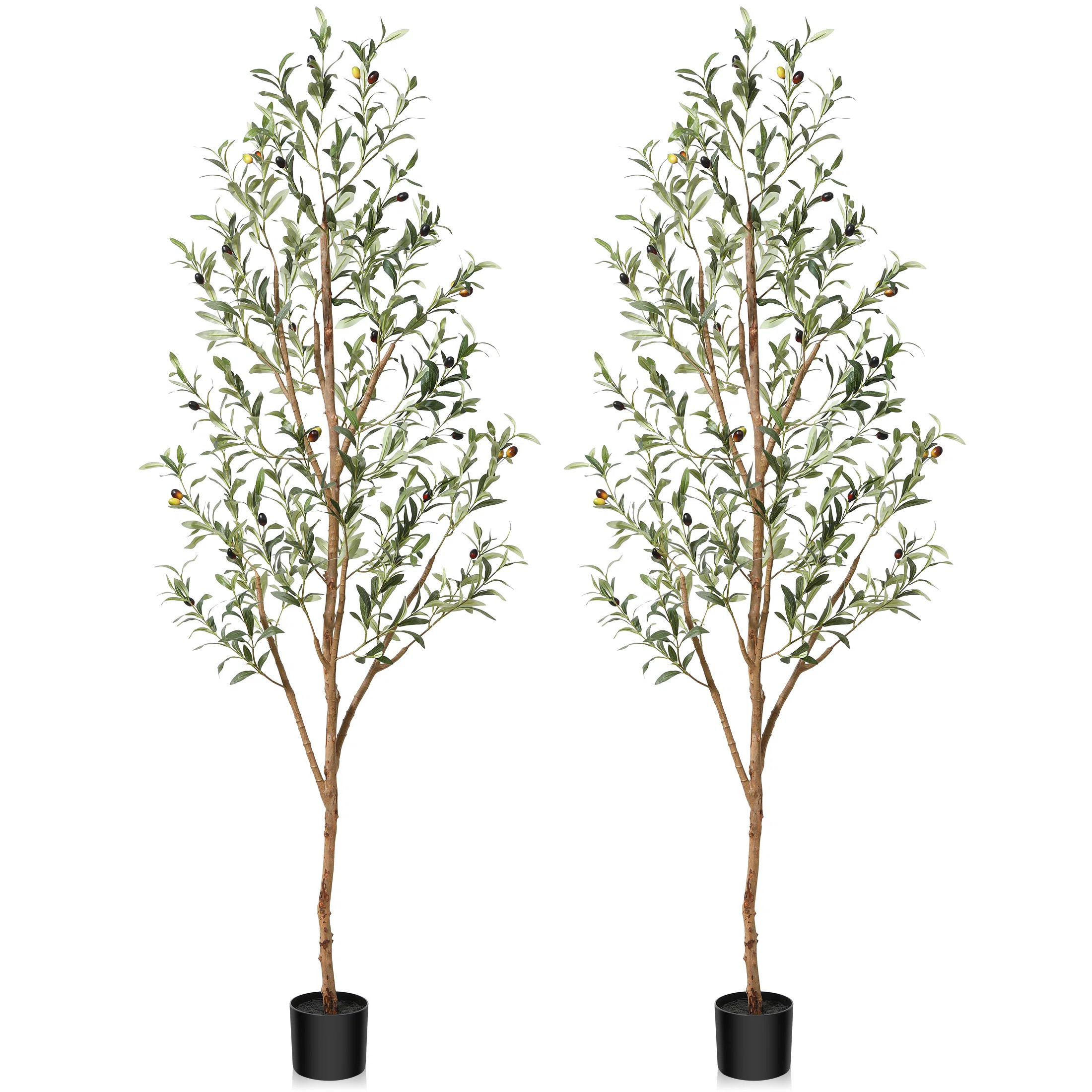Adcock Artificial Olive Tree in Pot with Realistic Leaves and Natural Trunk | Wayfair North America