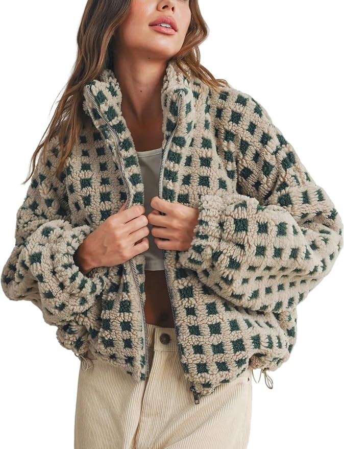 Lianlive Women Winter Fleece Jacket Long Sleeve Zip Up Fuzzy Sherpa Coats Womens Warm Outwear wit... | Amazon (US)