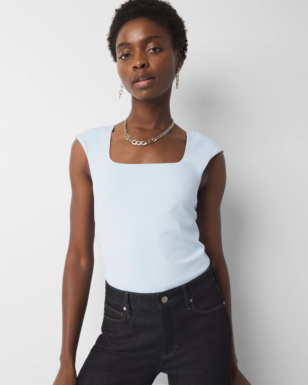 WHBM FORME™ All Ways Stretch Square Neck Top | White House Black Market
