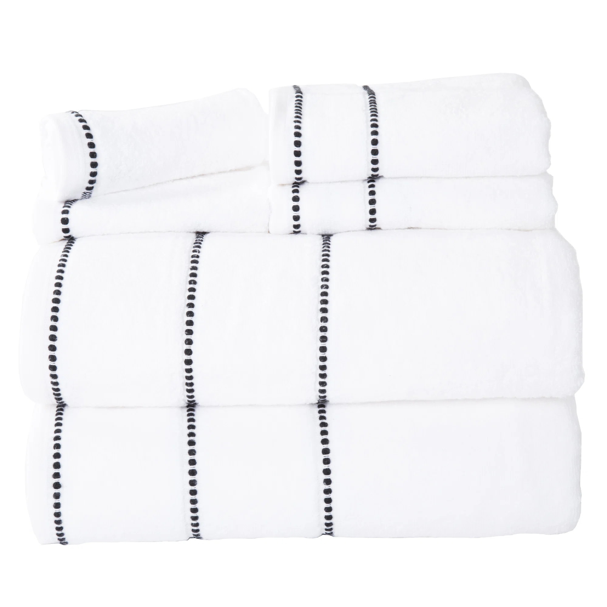 Plymouth Home 6PC Towel Set - Cotton Bathroom Accessories with 2 Bath Towels, 2 Hand Towels, and ... | Wayfair North America