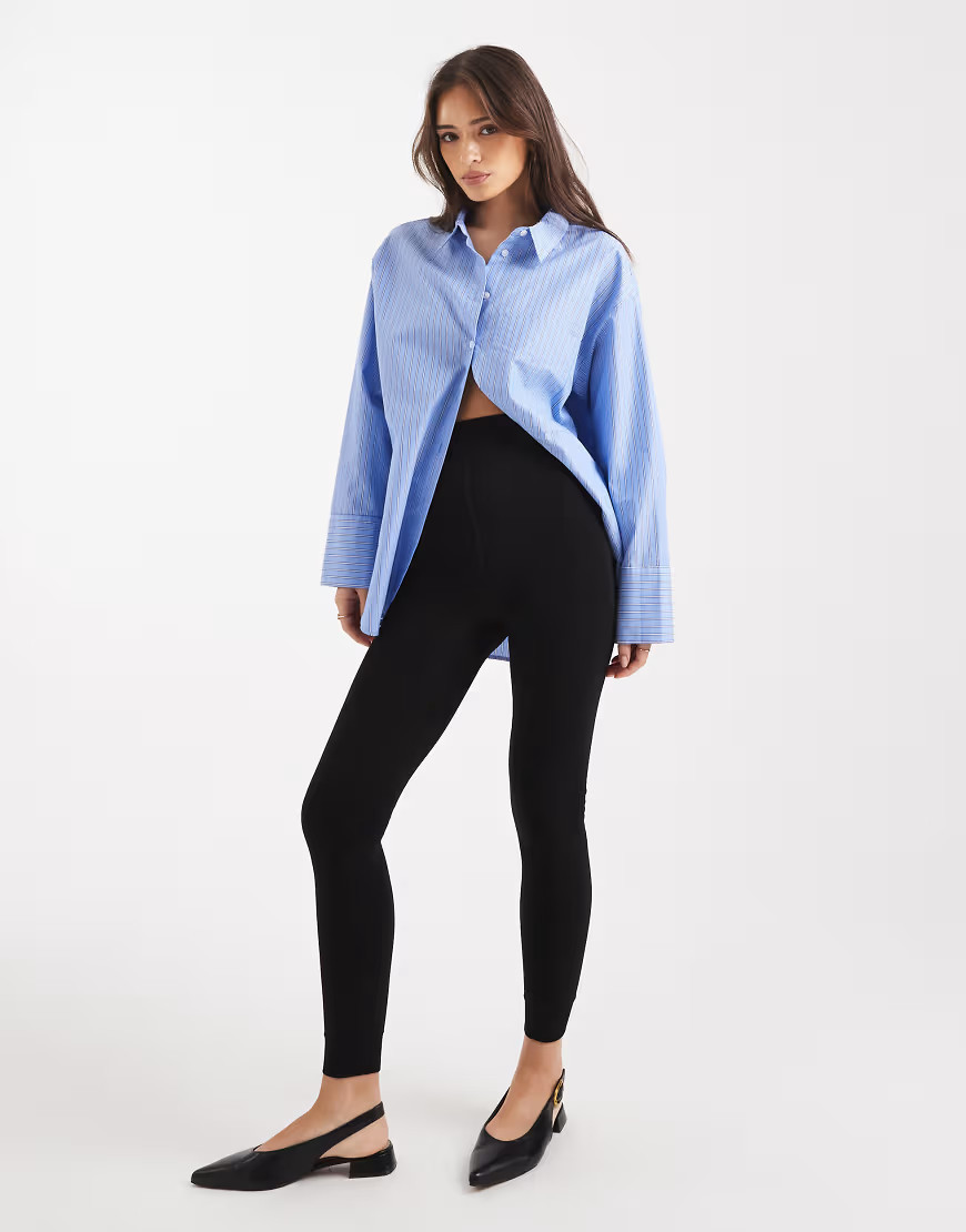 New Look fleeced lined leggings in black | ASOS (Global)