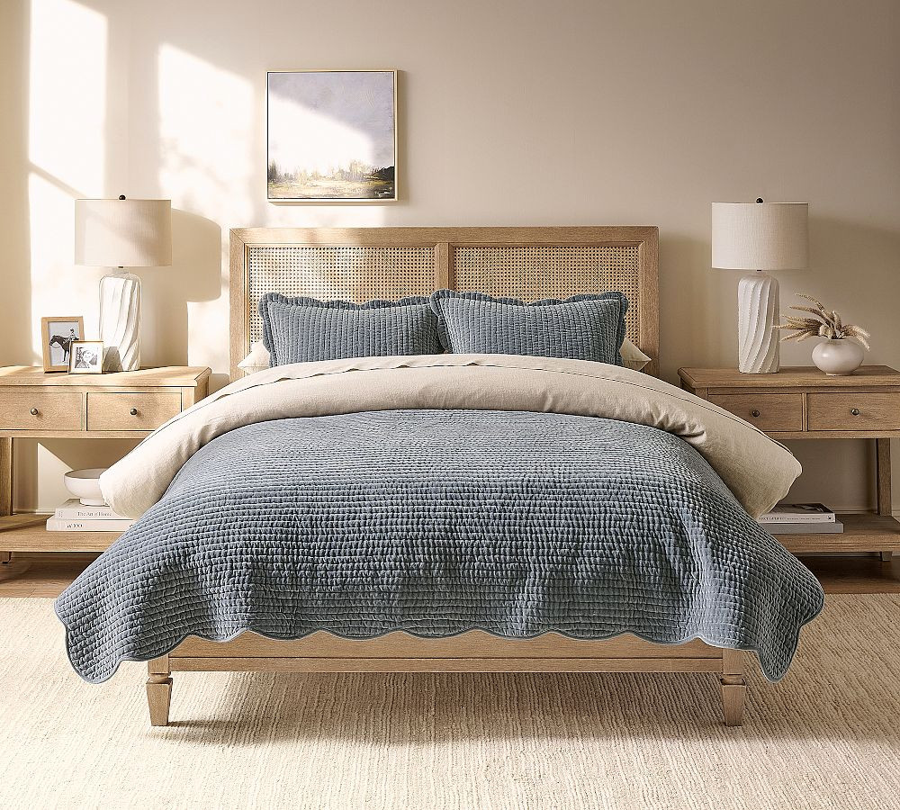 Velvet Scallop Edge Reversible Quilt | Pottery Barn (US)