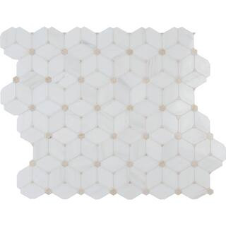 MSI Cecily 10.83 in. x 12.6 in. x 10mm Polished Marble Mesh-Mounted Mosaic Tile (9.5 sq. ft./case... | The Home Depot