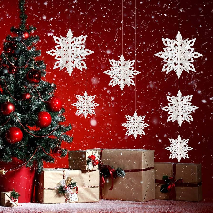 12PCS Christmas Snowflake Hanging Decorations - Holiday/New Year/Winter Wonderland Party Supplies... | Amazon (US)
