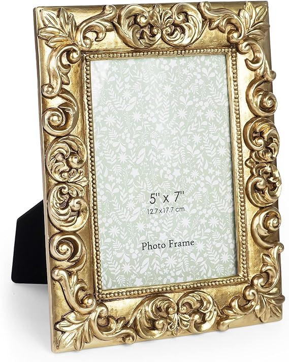 GUOER 5x7 Picture Frames Vintage Photo Frame with Glass Front Antique Picture Frame for Tabletop ... | Amazon (US)