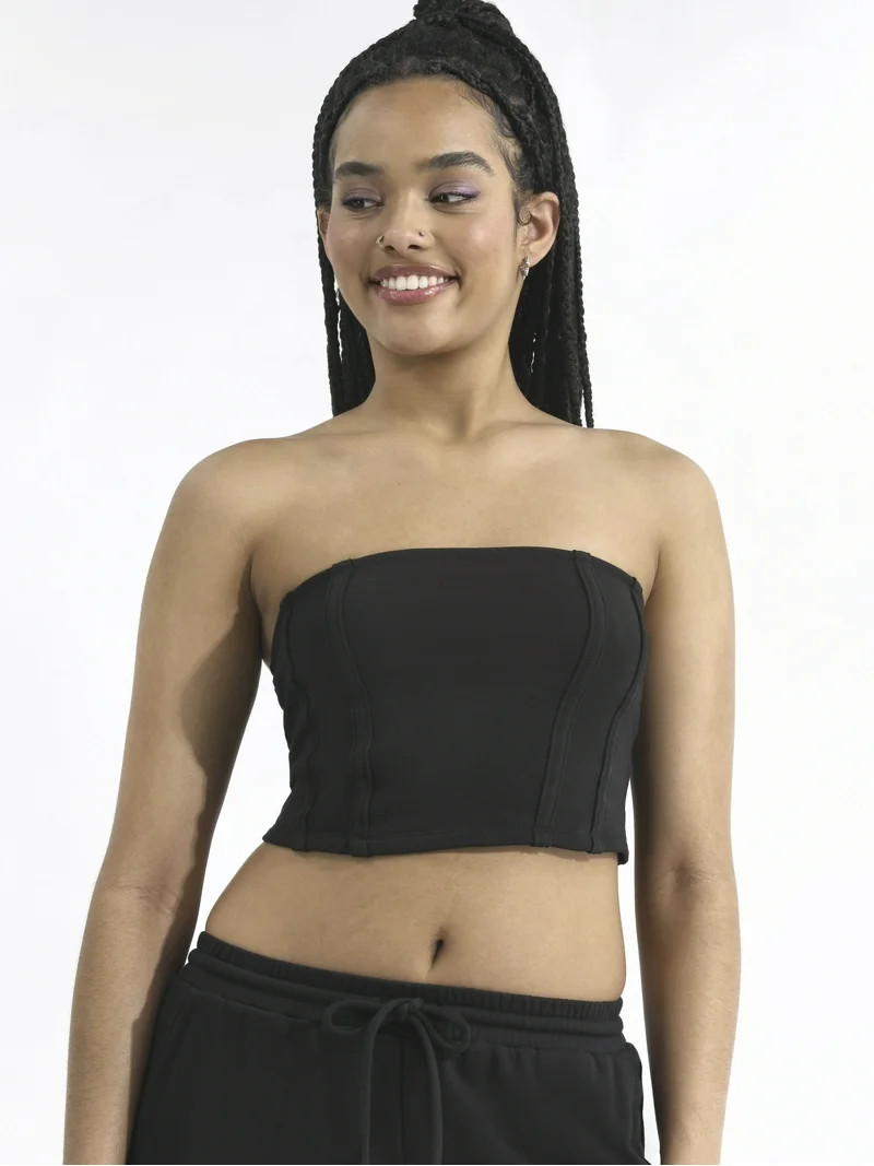 No Boundaries Tube Top and Cargo Sweatpants Set, 2-Piece, Women's | Walmart (US)